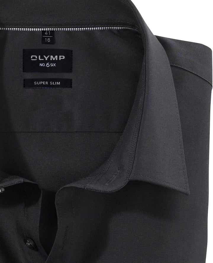 Herren Hemd No. 6 Super Slim Fit Langarm Schwarz Gr. 41