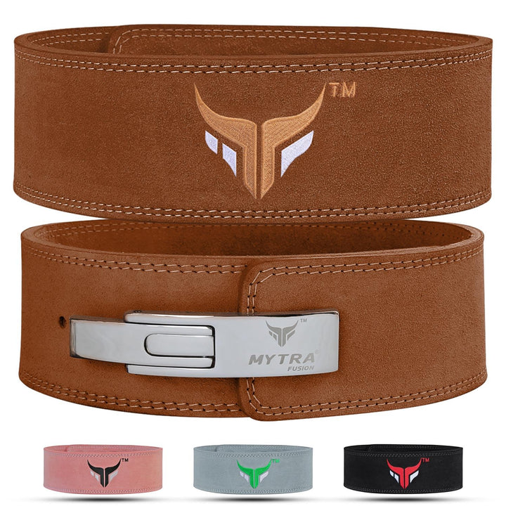 Mytra Fusion gewichthebergürtel 100% Echtes Leder Weightlifting Belt weisse Schnalle, Lifting Belt f