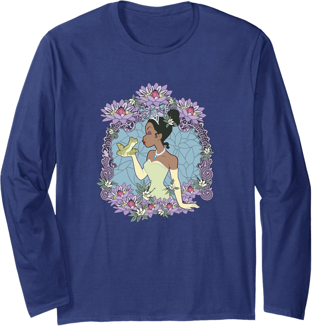 Disney Princess And The Frog Tiana Floral Frame Portrait Langarmshirt