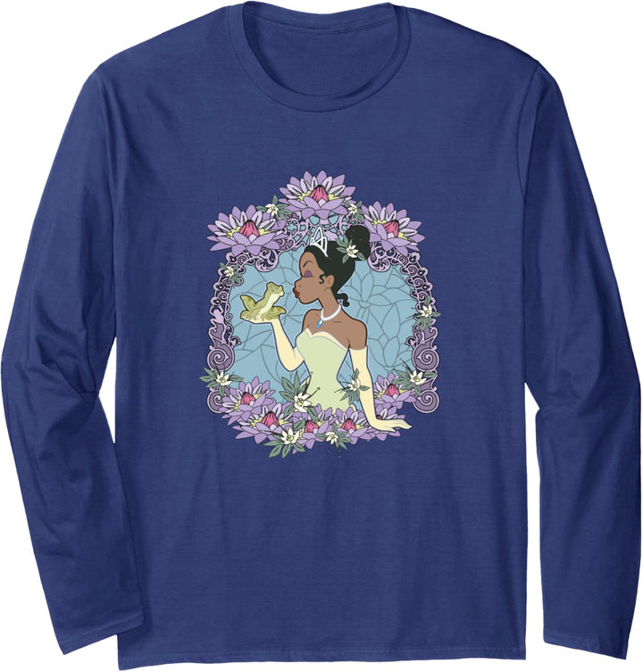 Disney Princess And The Frog Tiana Floral Frame Portrait Langarmshirt