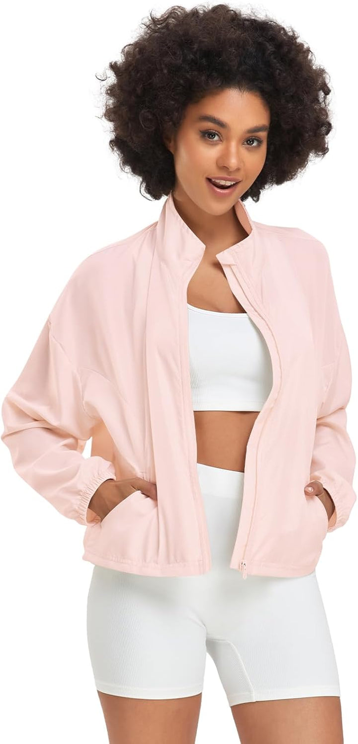 VUTRU Frauen UPF Sonnenschutzjacke Leichtes Workout Laufstreckenjacke Loose Fit Yoga Sportbekleidung