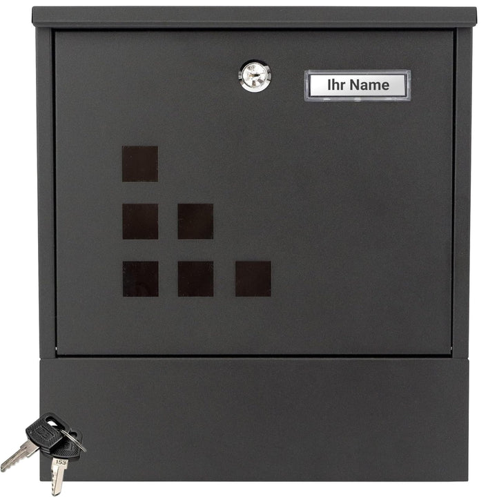 VERDA Designer Briefkasten mit Zeitungsfach, XL Postkasten, Wandbriefkasten, Mailbox, 2X Schlüssel,