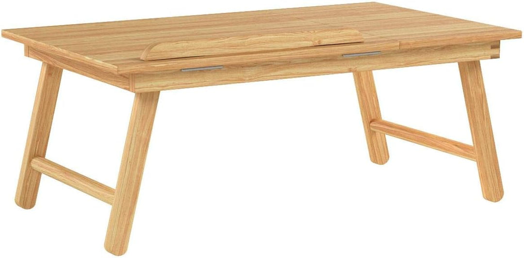 Relaxdays Laptoptisch aus Bambus HBT: 24 x 55 x 33 cm Beistelltisch, Natur &amp; Betttablett Bambus H x
