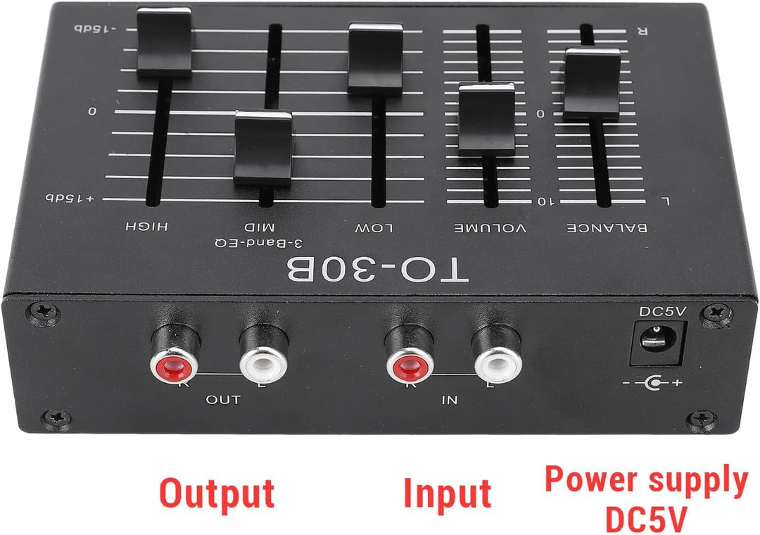 3-Band Equalizer, Stereo Klangverbesserung, Hi-Fi Vorverstärker, Lautstärkeregler für Lautsprecher K