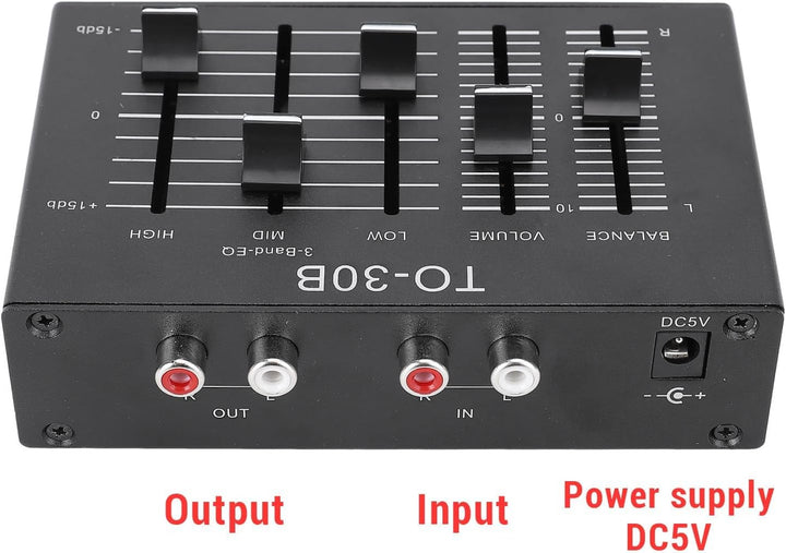 3-Band Equalizer, Stereo Klangverbesserung, Hi-Fi Vorverstärker, Lautstärkeregler für Lautsprecher K