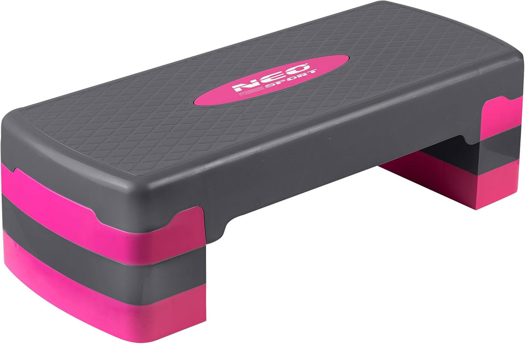 Neosport Aerobic Steppbrett Stepper Step-Bench mit Anti-Rutsch-Matte - Höhenverstellbar Stepbench mi