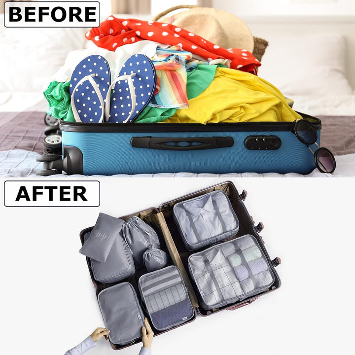 BillyBath Koffer Organizer set, Packing Cubes Kleidertaschen Schuhbeutel Reiseorganizer Packwürfel K