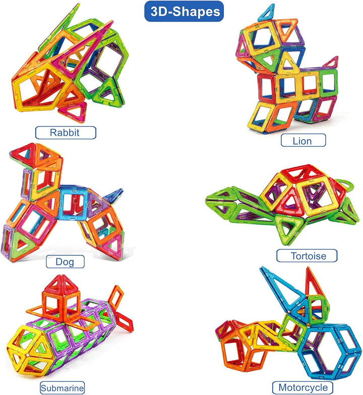 CONDIS Magnetische Bausteine 114 Teile, Magnetspielzeug Magnetbausteine Magnet Spielzeug Magnetspiel