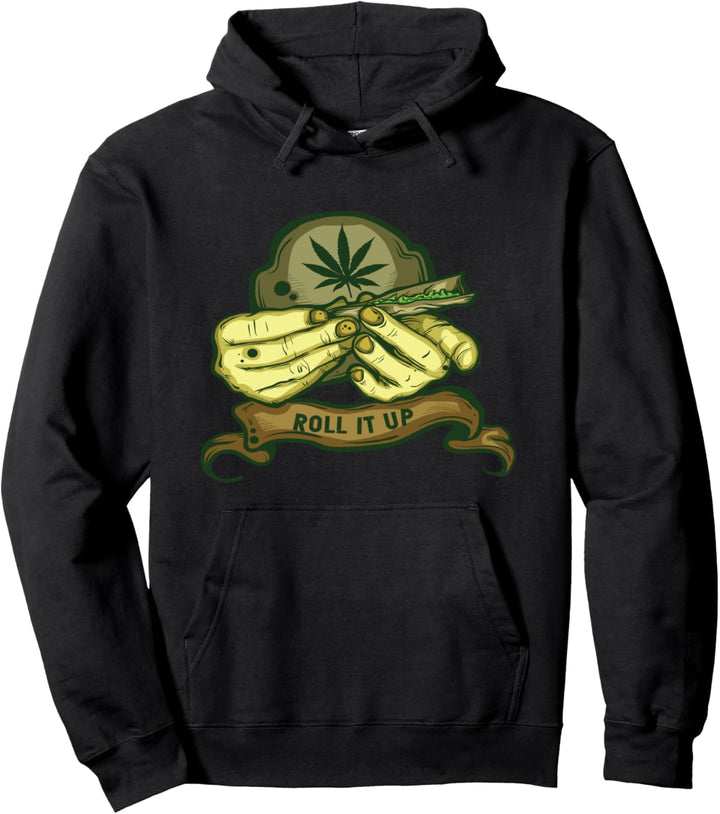 Unkrautrolle Geschenktopf und Marihuana Geschenk Pullover Hoodie