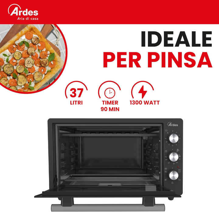 ARDES - AROVEN371 37 Liter Elektrobackofen mit Umluft für professionelles Kochen - Kompakt, smart un