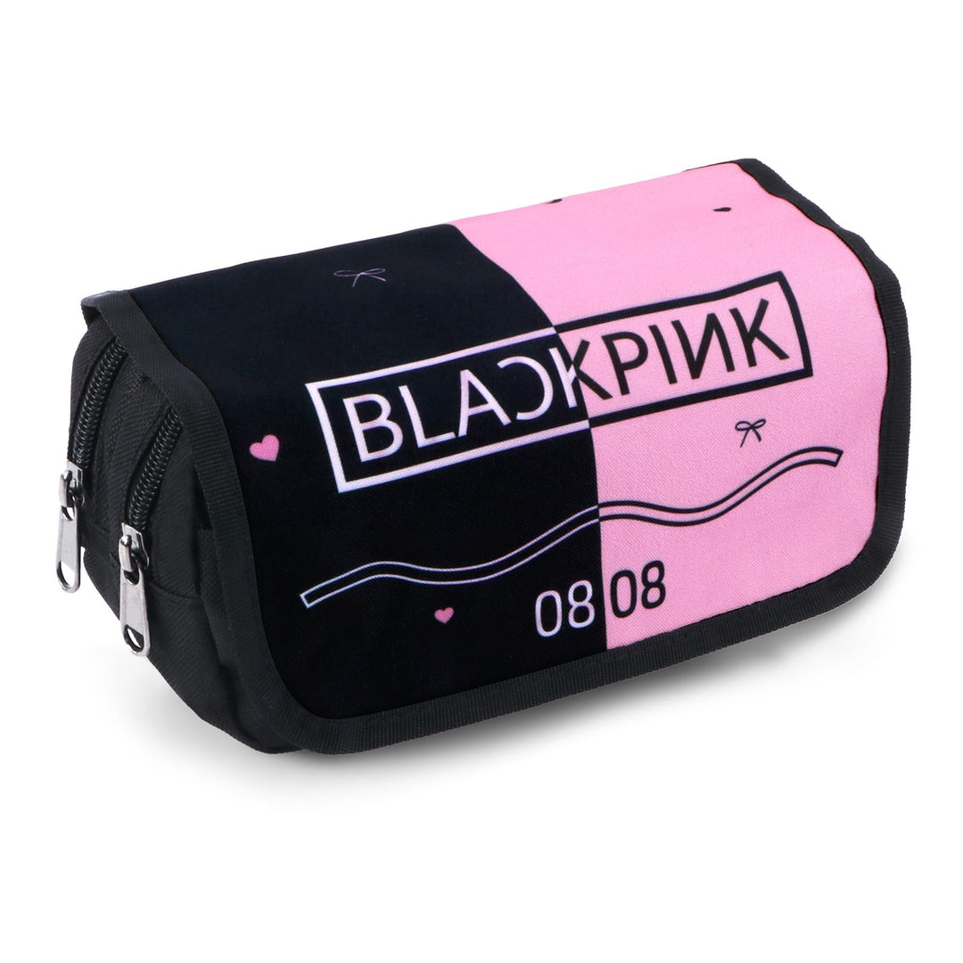 Rosa Blackpink Federmäppchen, Must-Have-Federmäppchen für Idol-Mädchen, Doppellagig, Grosse Kapazitä