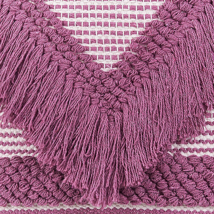 Pouf Ottomane Taburett Sitzpouf rosa zartrosa Boho Kochi