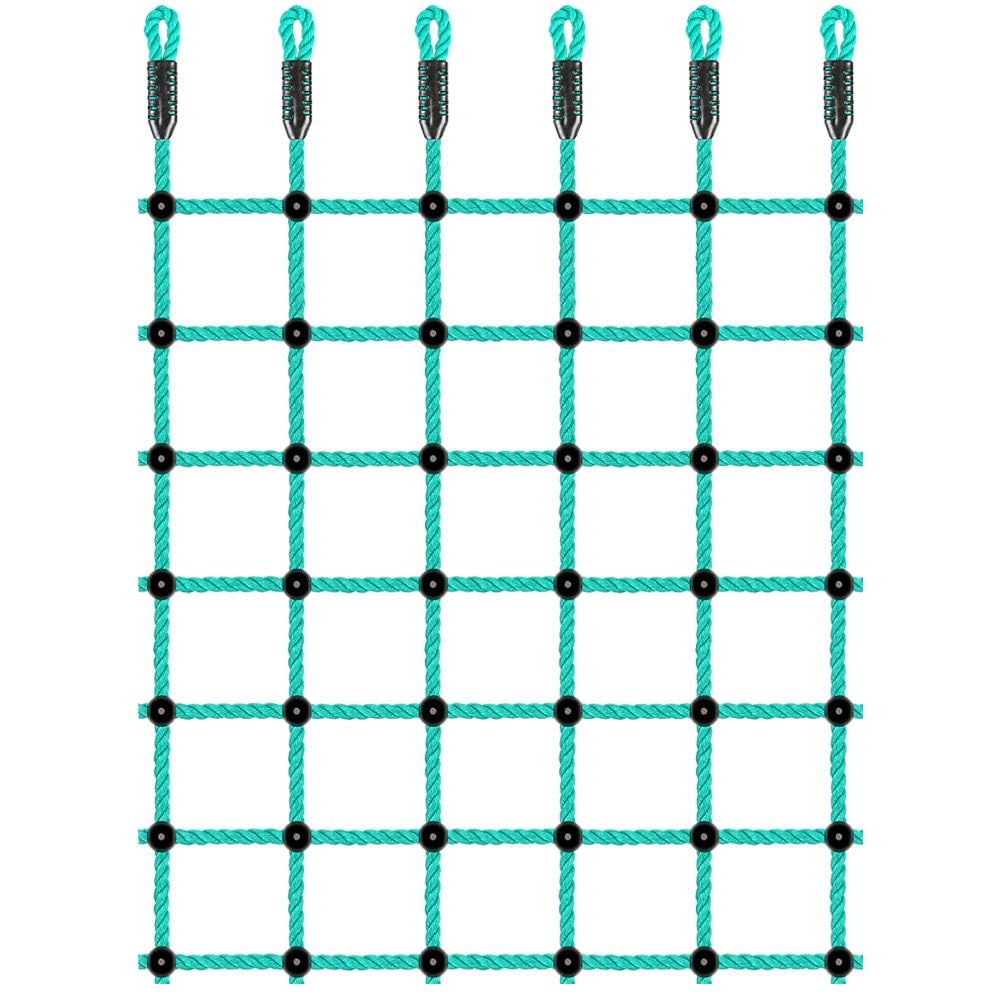 BeneLabel Kletternetz Kinder, 196 x 125cm Klettergerüst Netz Kinderzimmer Netz Nylonseil Leiter Spie