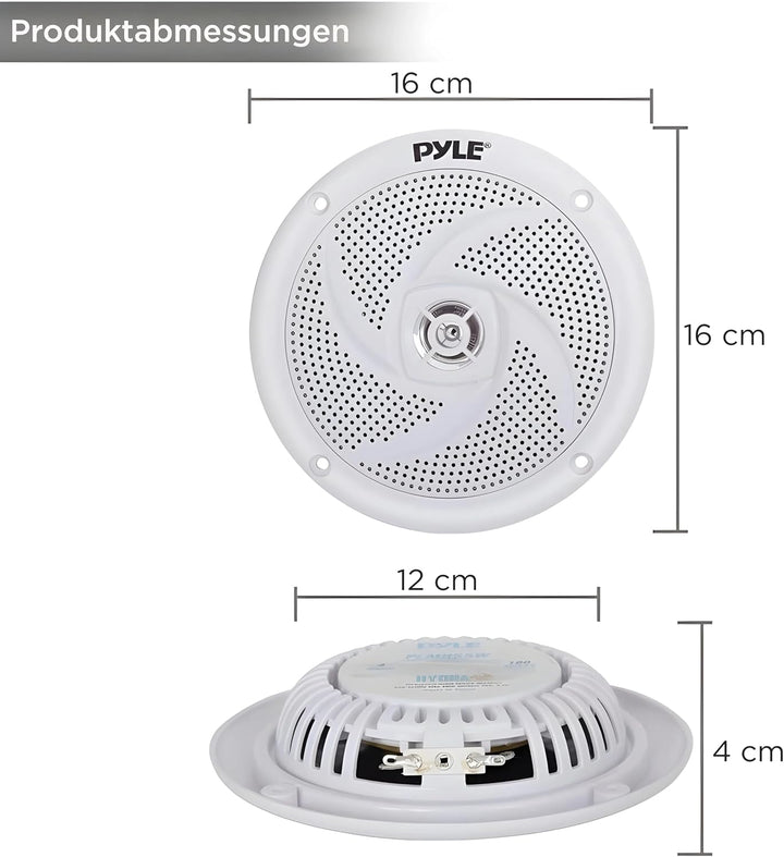 Pyle Marine Speakers - 5.25 Inch 2 Way Waterproof and Weather Resistant Outdoor Audio Stereo Sound S