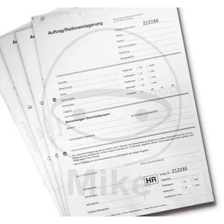 Eichner Reifen Einlgagerungsformular 25ST M.RAD-ANHÄNGERN 100ST 100 Anhänger + 1