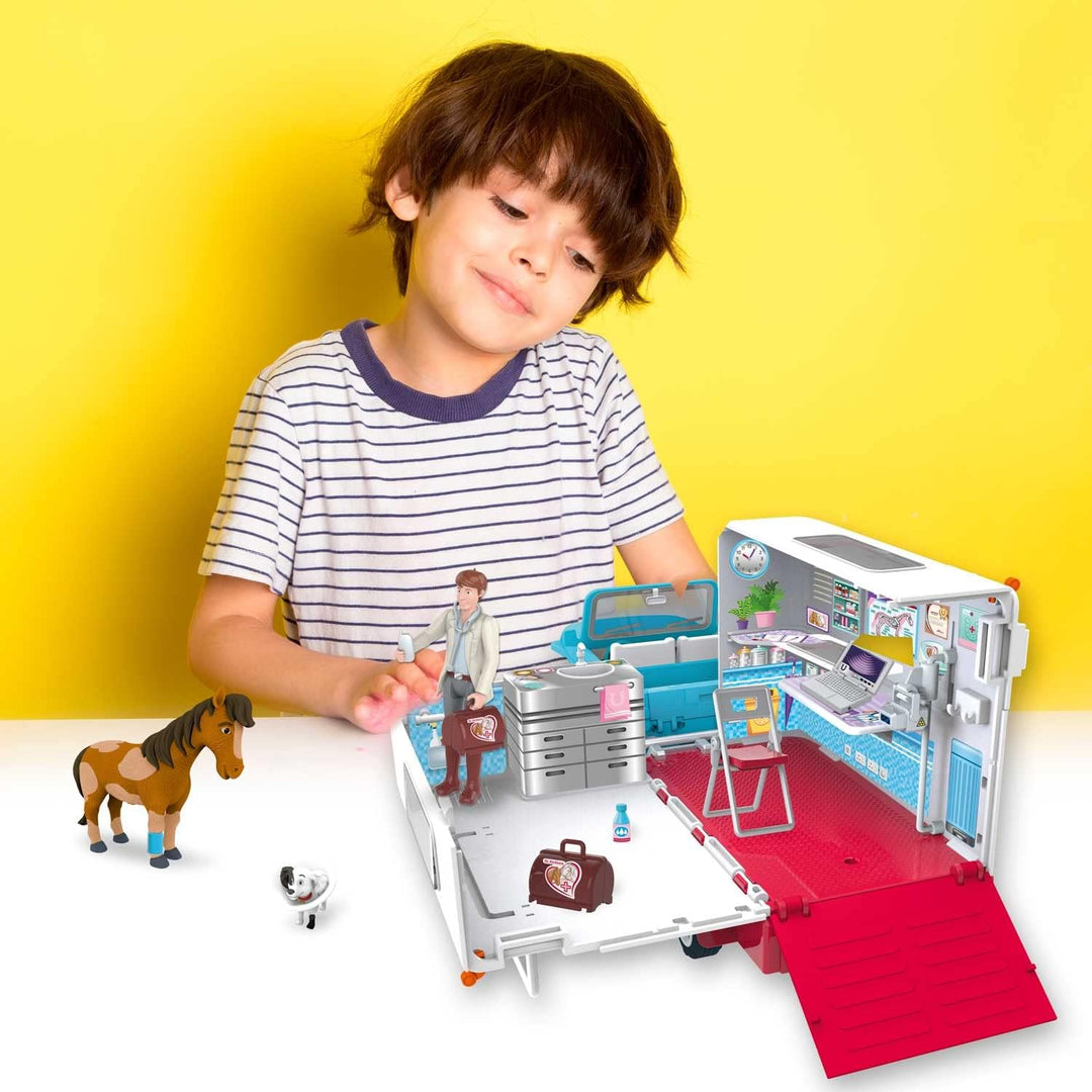 CRAZE Bibi und Tina Spielset Mobile Tierarzt Station Dr. Eichhorn Pferde Spielzeug Doktor Spielfigur