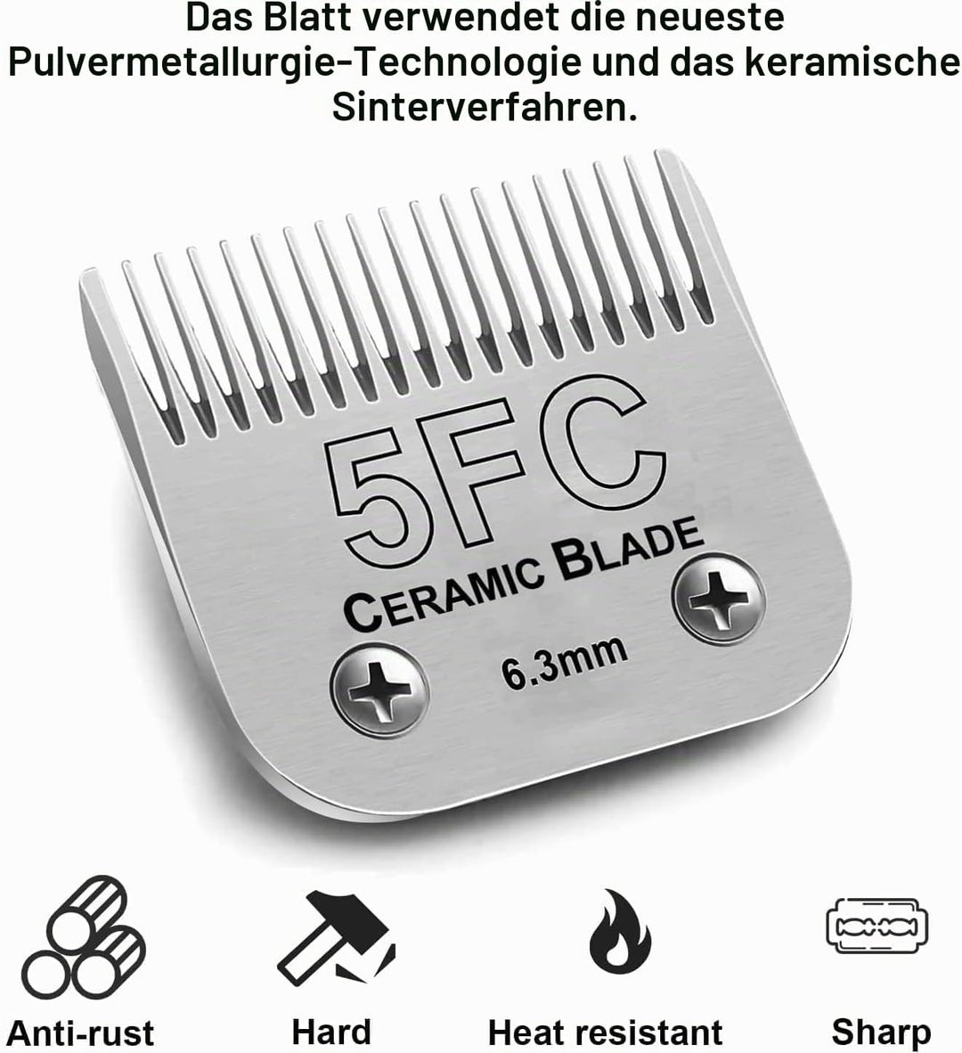 Ersatzklingen für Hundepflege, kompatibel mit Andis-, Oster- und Wahl-Schermaschinen (5FC), 5FC