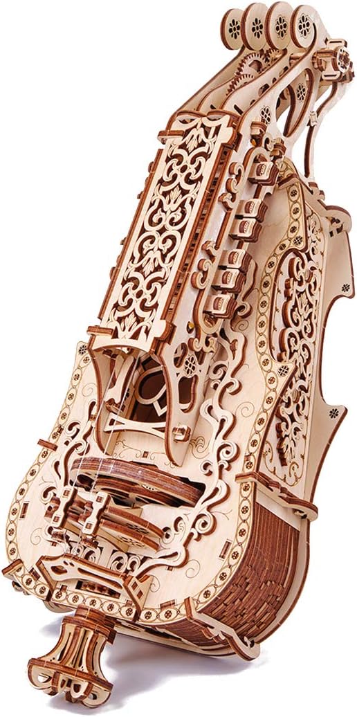 Wood Trick Lyra da Vinci 3D-Holzpuzzle für Erwachsene und Kinder - Hurdy Gurdy Kit Musikinstrument -