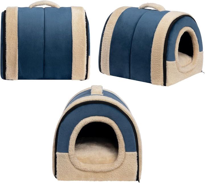 Hollypet Katzenbett Kleines Hundebett, 2-in-1 Faltbare Haustierbett für Katzen &amp; Kleine Hunde, Warme