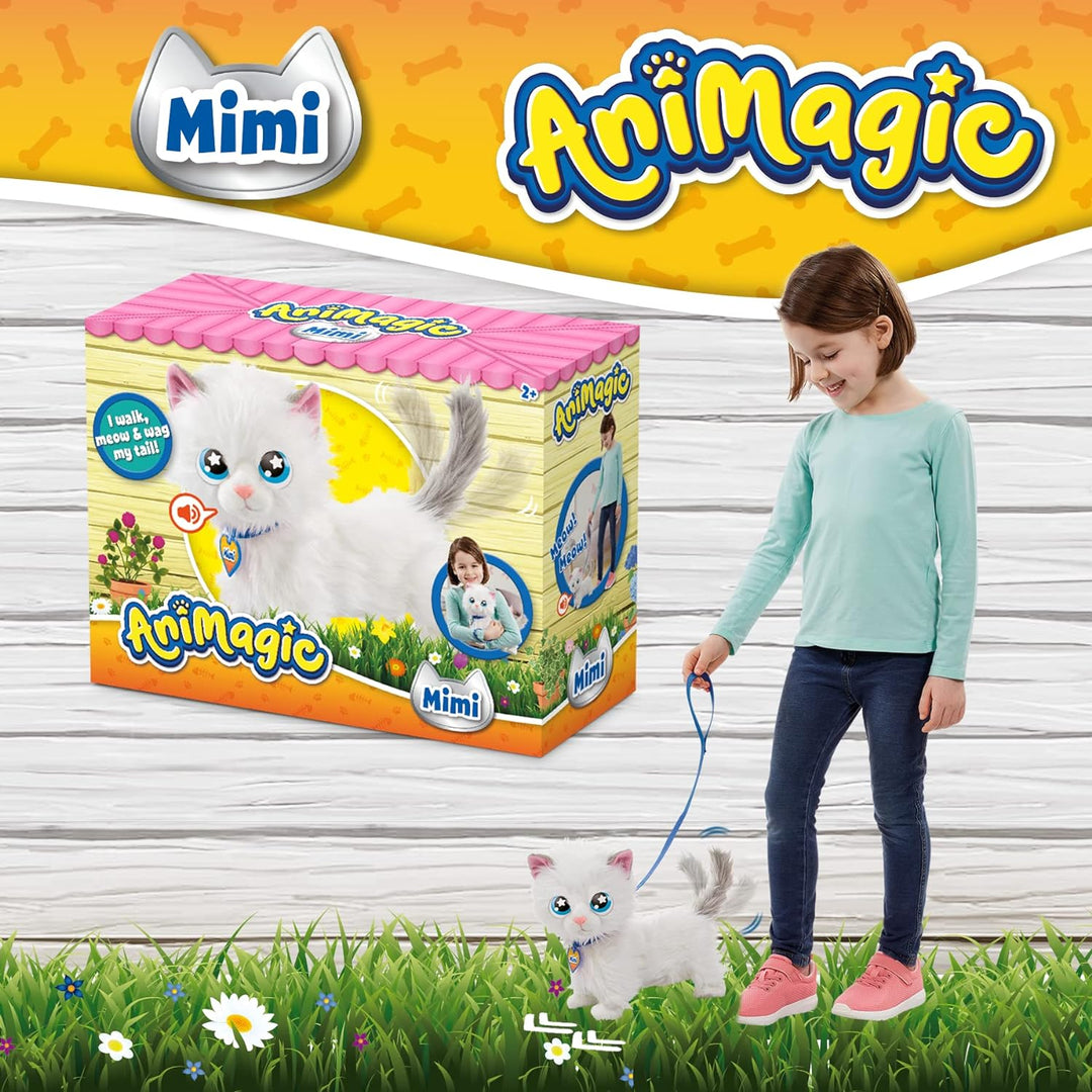 Animagic Mimi die Katze, Kuscheltier Spielzeug für Kinder ab 2 Jahren, Plüschtier Katze, Mimi