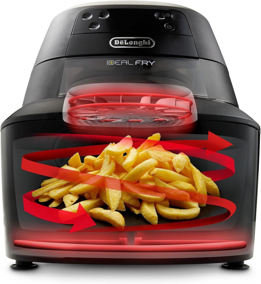 De'Longhi FH2184.BK IDEALFRY Luftfritteuse, Kapazität 1,25 kg, digitales Bedienfeld, 5 voreingestell