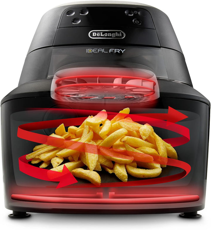 De'Longhi FH2184.BK IDEALFRY Luftfritteuse, Kapazität 1,25 kg, digitales Bedienfeld, 5 voreingestell