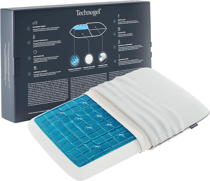 Technogel New Generation Original Deluxe Orthopädisches Nackenstütz-Kopfkissen Antibakteriell,HWS-Ge