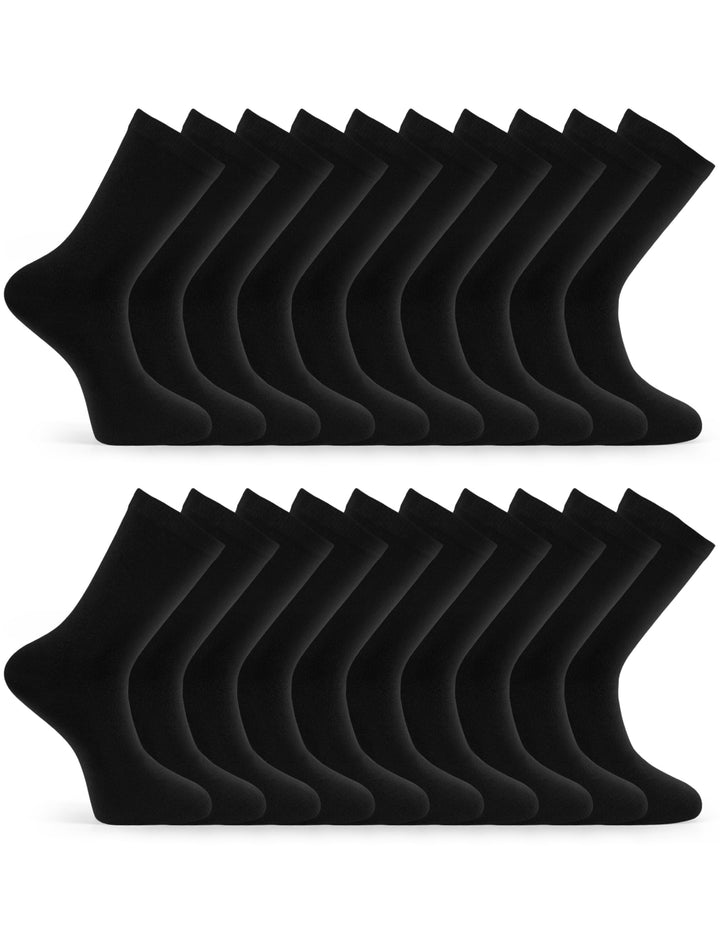 Basic Treasure 20 paar Socken, soft Baumwolle, Schwarz oder Blau, Herren und Damen 35-38 Schwarz, 35