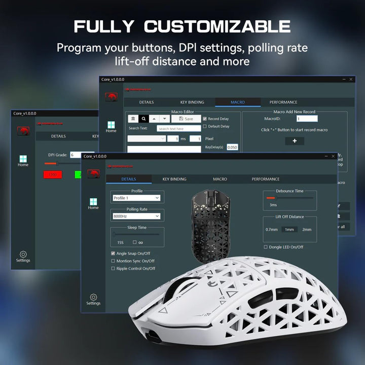 MAMBASNAKE M5 Ultra Carbon Fiber 8000Hz Wireless Gaming Mouse, 39g Superlight, 42000DPI, PAW3950MAX
