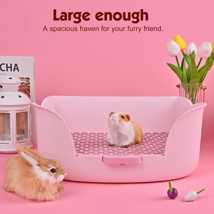 RUBYHOME Grosse Katzentoilette in Hasenform, 43,2 x 30,2 x 15,7 cm, für Kleintiere, Haustier-WC, Töp
