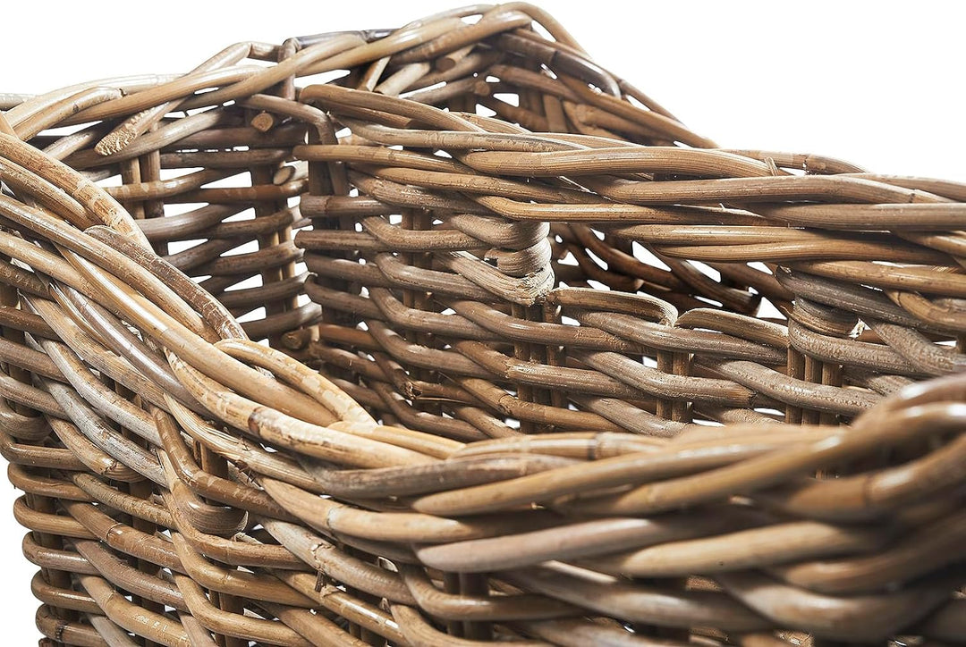 Kobolo Zeitungsständer Magazinsammler Zeitschriftenkorb aus Rattan - kubu Grey - 2 Fächer