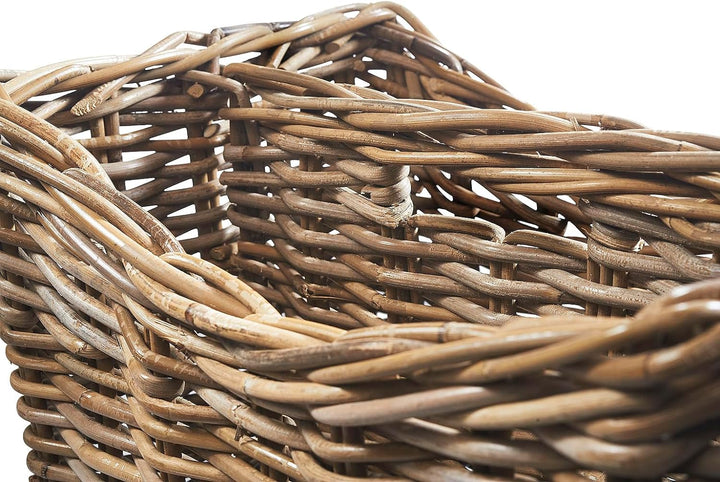 Kobolo Zeitungsständer Magazinsammler Zeitschriftenkorb aus Rattan - kubu Grey - 2 Fächer