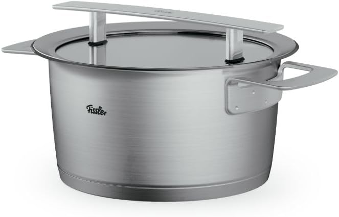 Fissler Phi Collection Kochtopf (20 cm, 3,2 L) mit Glasdeckel – Edelstahl-Topf induktionsgeeignet, e