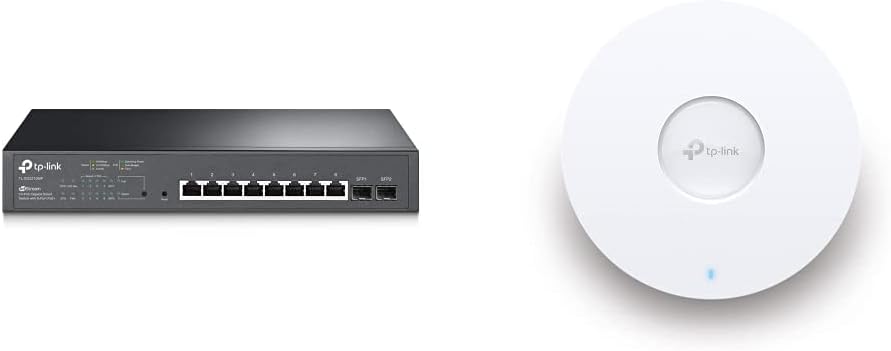 TP-Link TL-SG2210MP 8 Port Gigabit Smart PoE Switch mit 2 SFP-Slots & EAP653 AX3000 Gigabit Dualband