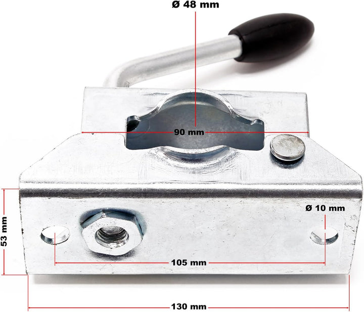 Wiltec Stützen für Anhänger 700 mm x ø 49 mm 2 Stück Anhängerstützen mit Klemmschellen Abstellstütze