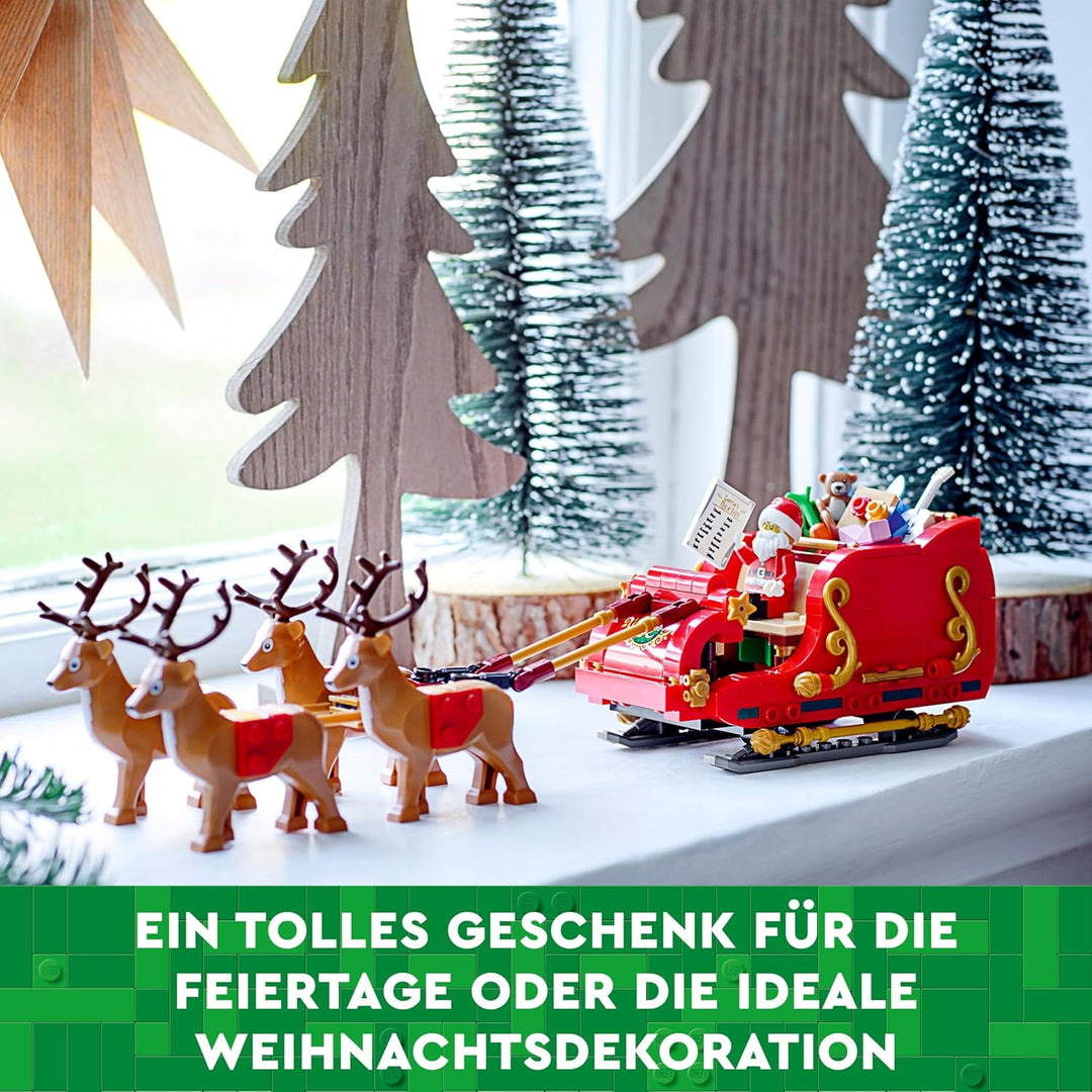 LEGO Schlitten des Weihnachtsmanns, BAU- und Spielset für Kinder mit Minifigur und Rentieren, Gesche
