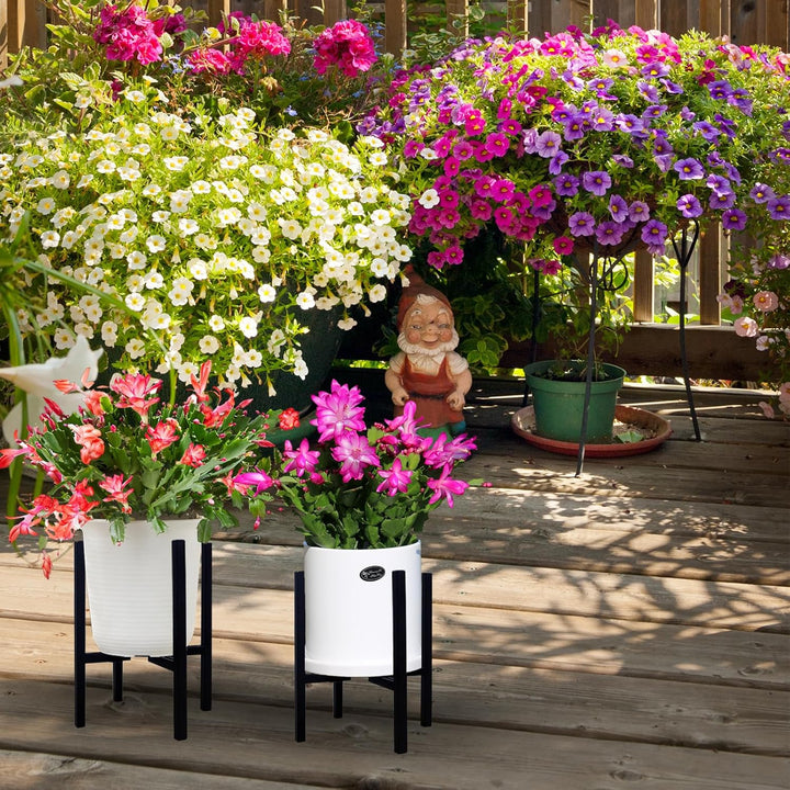 Generisch Blumenständer, verstellbarer Metall Pflanzenständer, Innen und Aussen Wohnzimmer Ecke mit