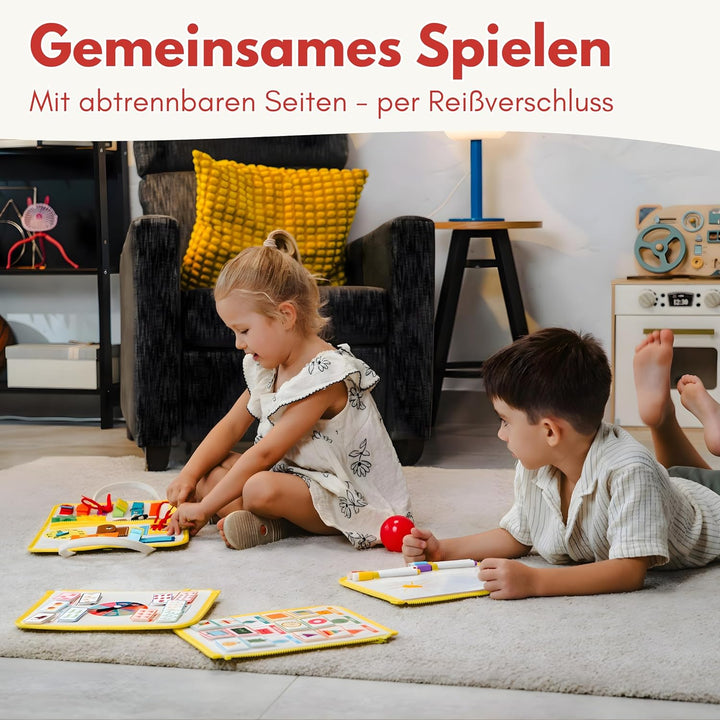 Lion’s Collection Montessori Busy Board Deutsch ab 3 Jahre – Busy Book & Activity Board für Kinder –