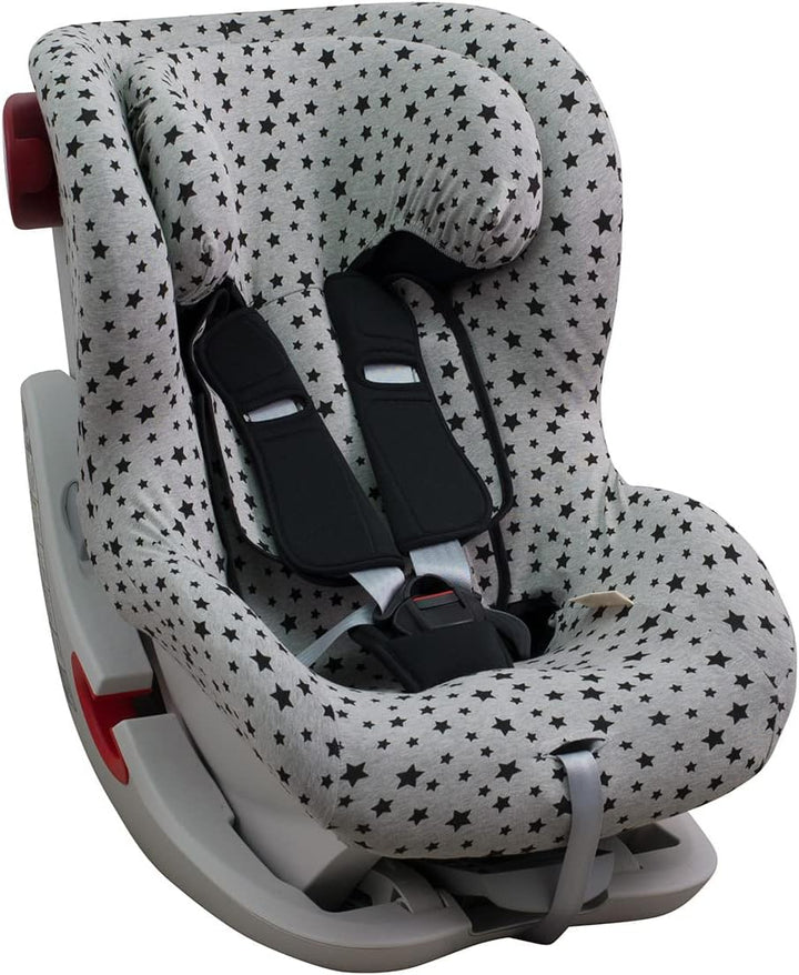 JYOKO Kids Bezug kompatibel mit Romer King II, Trifix (Black Star), Black Star