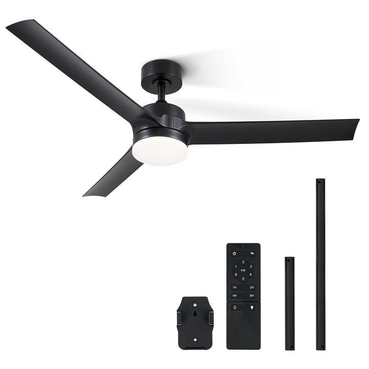 VONLUCE Deckenventilator mit Beleuchtung und Fernbedienung (ABS, Schwarz) Schwarz ABS, Schwarz ABS