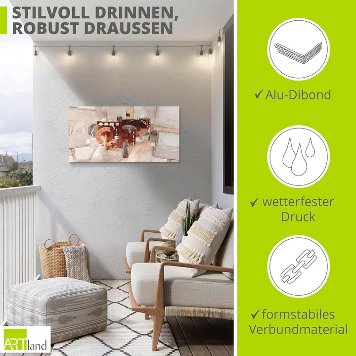 ARTland Wandbild Alu Verbundplatte für Innen & Outdoor Bild 60x30 cm Gemälde Abstrakte Kunst Modern