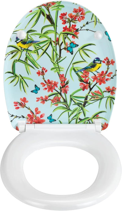 WENKO WC-Sitz Natura, hygienischer Toilettendeckel mit Absenkautomatik, Toilettensitz aus bruchsiche