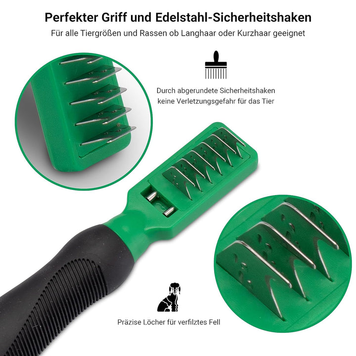 FinoPet 3er Entfilzungs-Set mit verschiedenen Hundebürsten/Katzenbürsten im Set Langhaar Kurzhaar Un