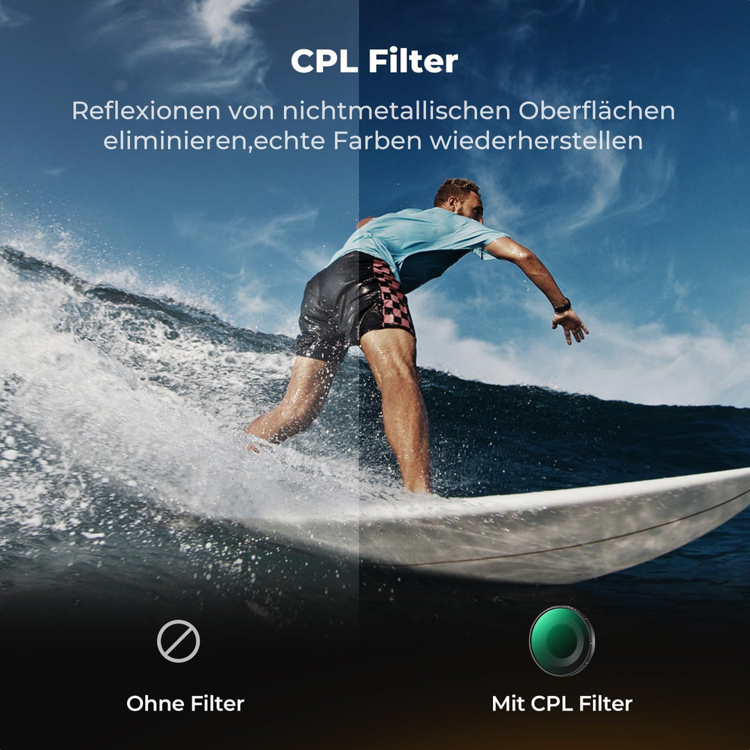 K&amp;F CONCEPT CPL+ND8+ND16+ND32+ND64+Black-Mist 1/4 Filter für Osmo Action 6 | Polfilter, Neutraldicht