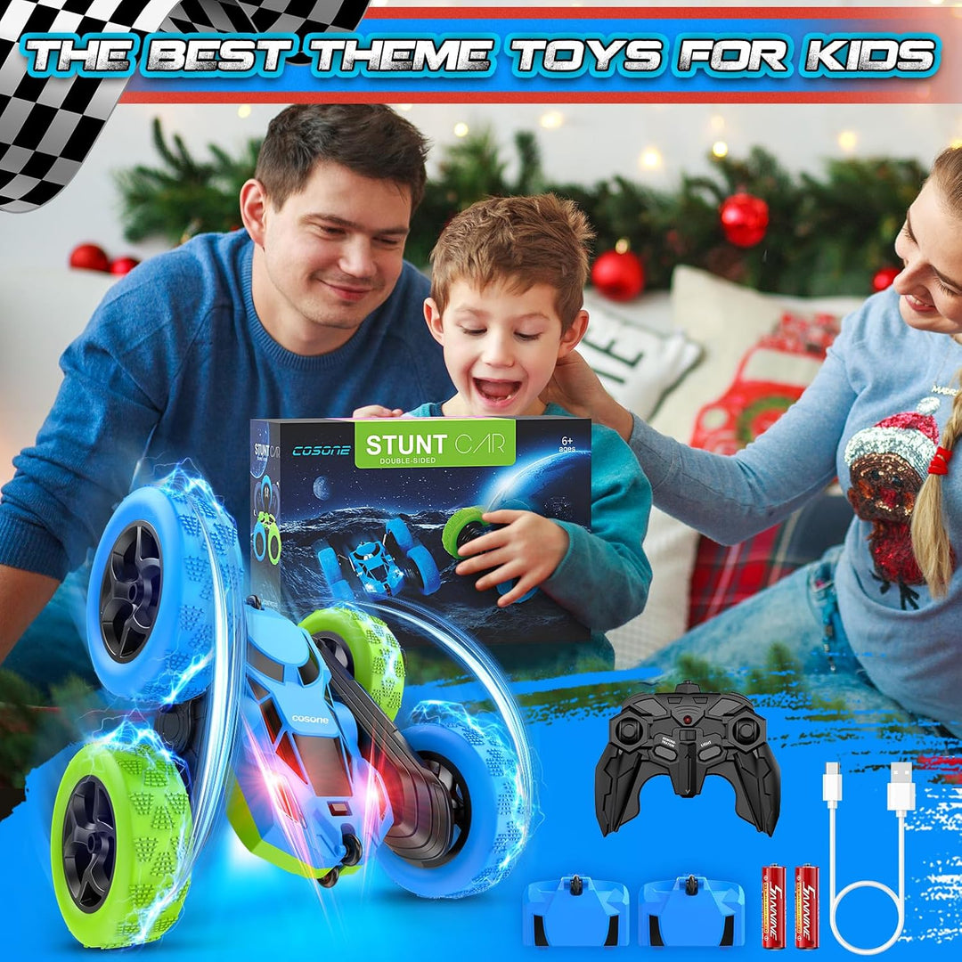 cosone Ferngesteuertes Auto ab 6-12 Jahre 360° Flip RC Car mit LED Licht & USB-C Modular Batteries 4