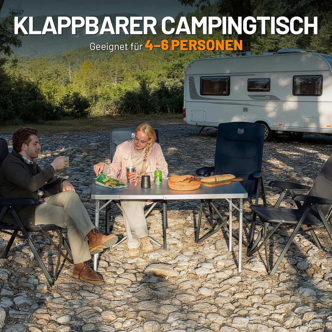 TIMBER RIDGE Campingtisch Klappbar 94/129x70cm Erweiterbar Ausziehtisch Klapptisch für 4 Personen Fa