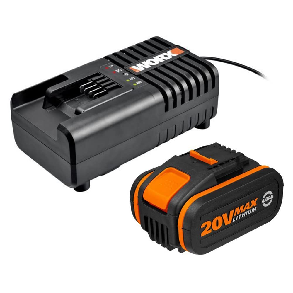 WORX WA3604 PowerShare Akku mit Akku Ladestation Set: - 20V 4000mAh Li-Ion Akkubatterie & Akku Lades