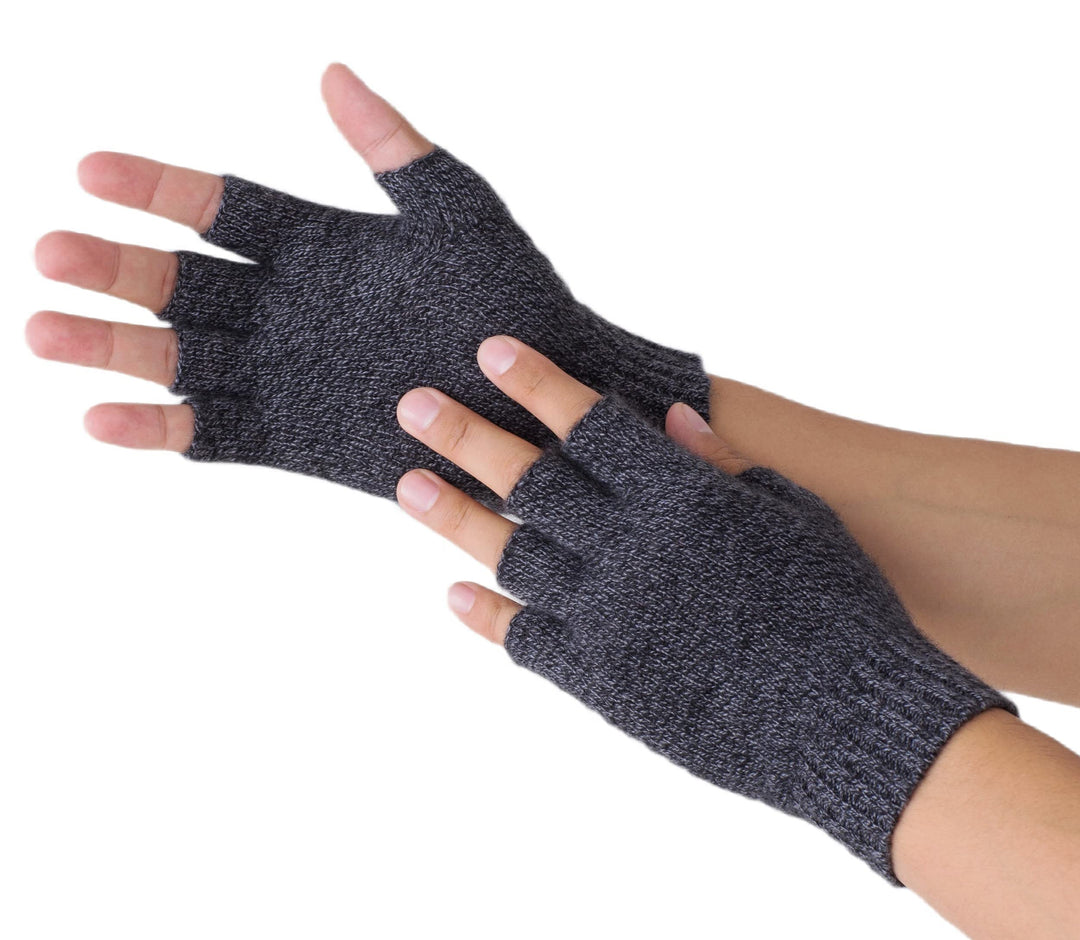 Prettystern Unisex Kaschmir-Wolle Halbfinger kurzfingerhandschuhe Fingerlinge Handschuhe für Damen: