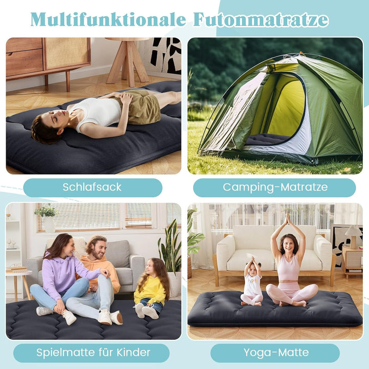COSTWAY Japanische Futon Matratze, Tatami-Matte, Bodenmatratze, Klappmatratze mit waschbarem Bezug,