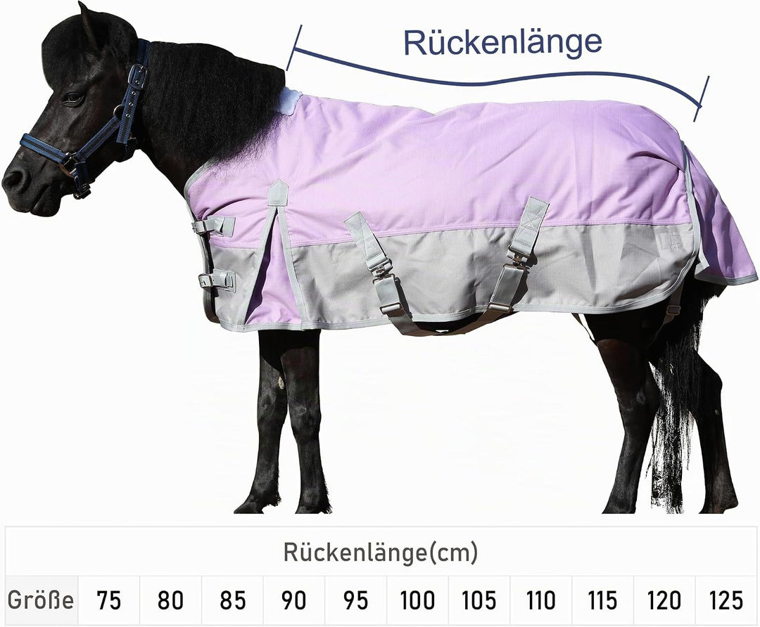 1200D Ponydecke 200g/m² – wasserdichte &amp; Atmungsaktive Regendecke für Ponys, Shetty, Gefütterte Wint